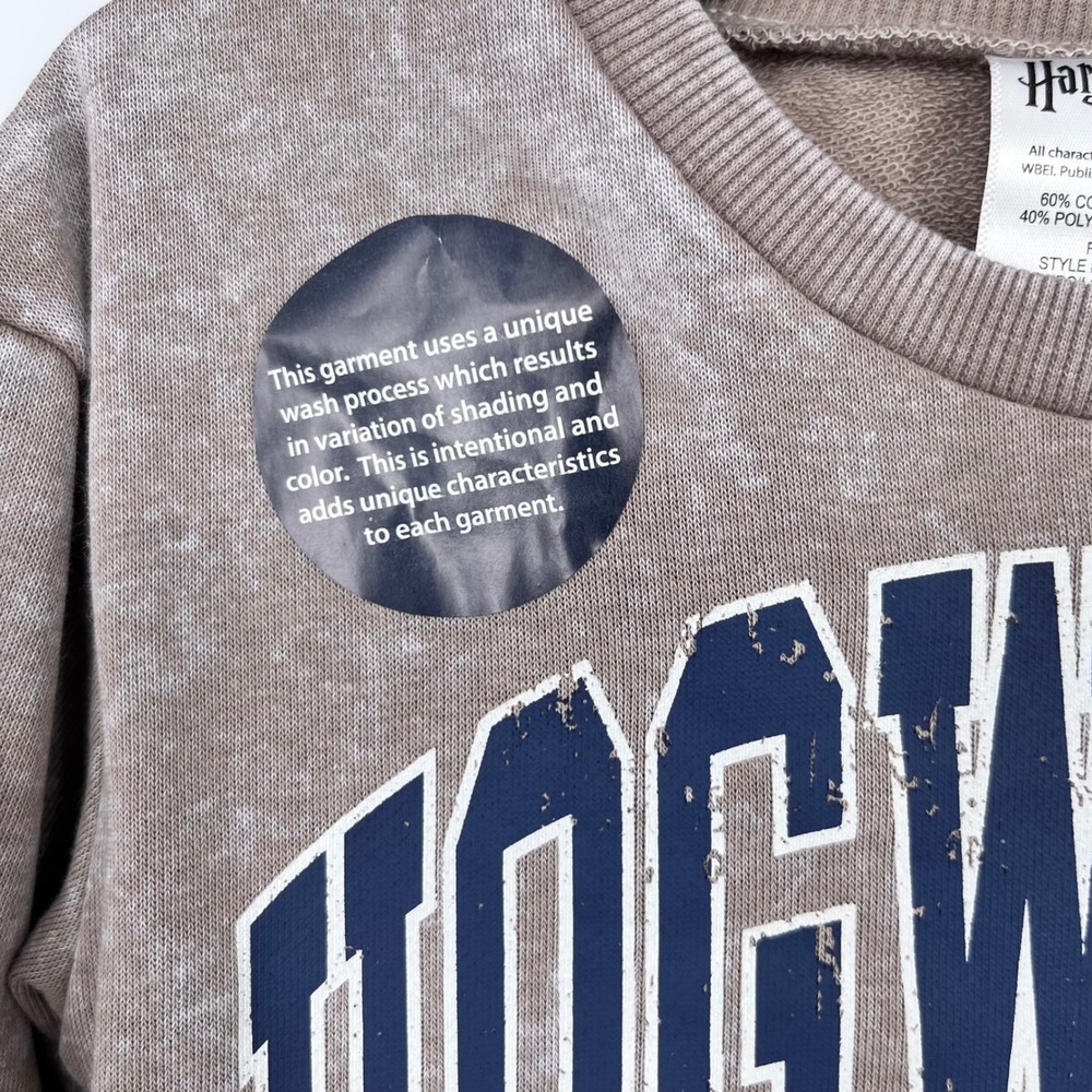 Harry Potter Sweatshirt Jogger Set Kids 24M Brown Hogwarts Acid Wash 2pc Outfit - Picture 6 of 16